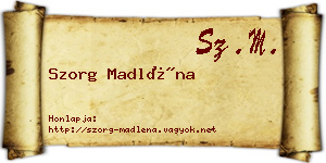 Szorg Madléna névjegykártya